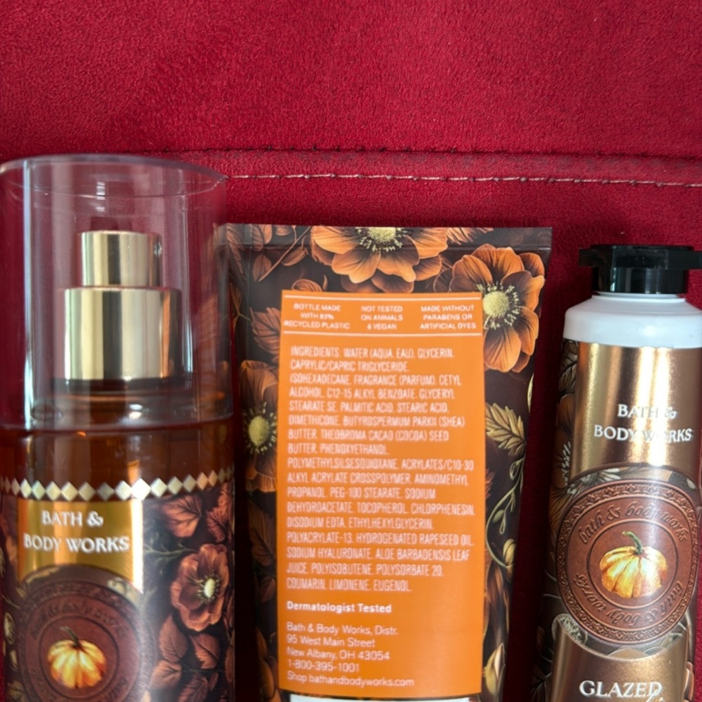 BBW 3pc Glazed Pumpkin  Travel Size hand cream/body cream/FFM - Picture 2 of 2